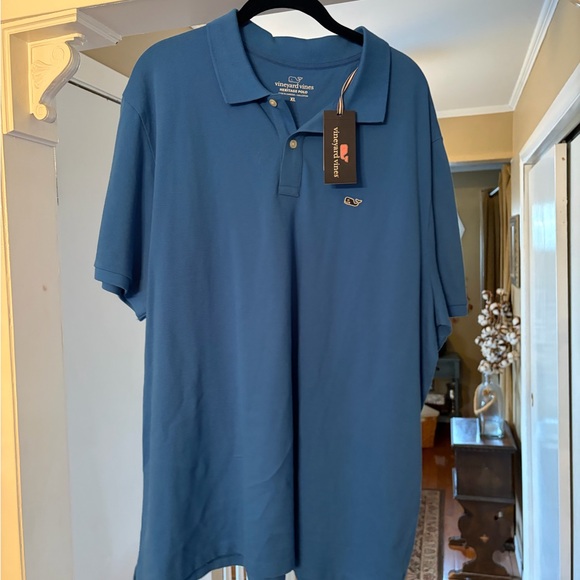 NWT Vineyard Vines Men’s Heritage Pique Polo Tide Blue XL - Picture 3 of 9